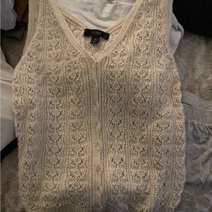 J. Crew Ivory Knit Sleeveless Top